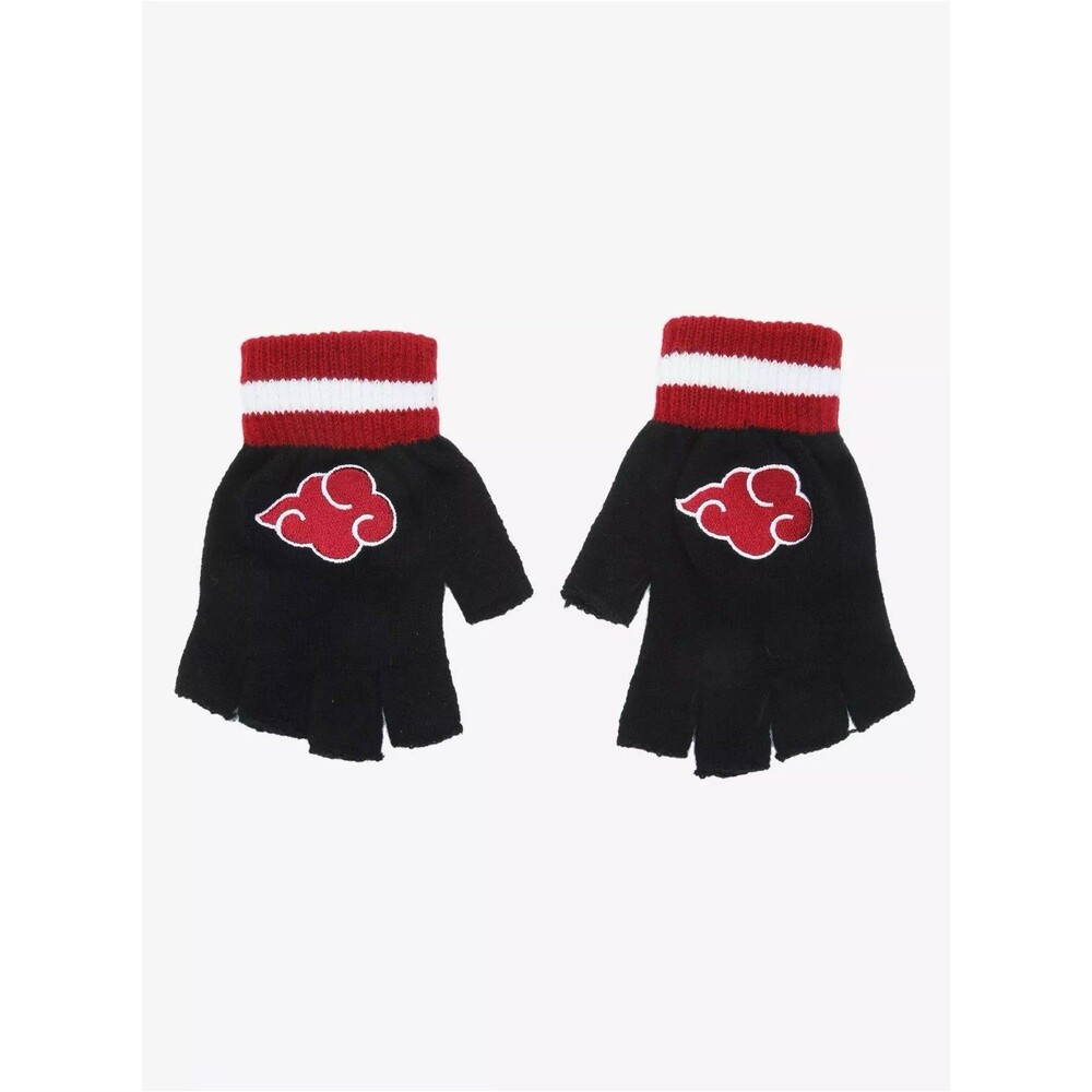 New! Naruto Shippuden Akatsuki Clouds Fingerless Cosplay Gloves
